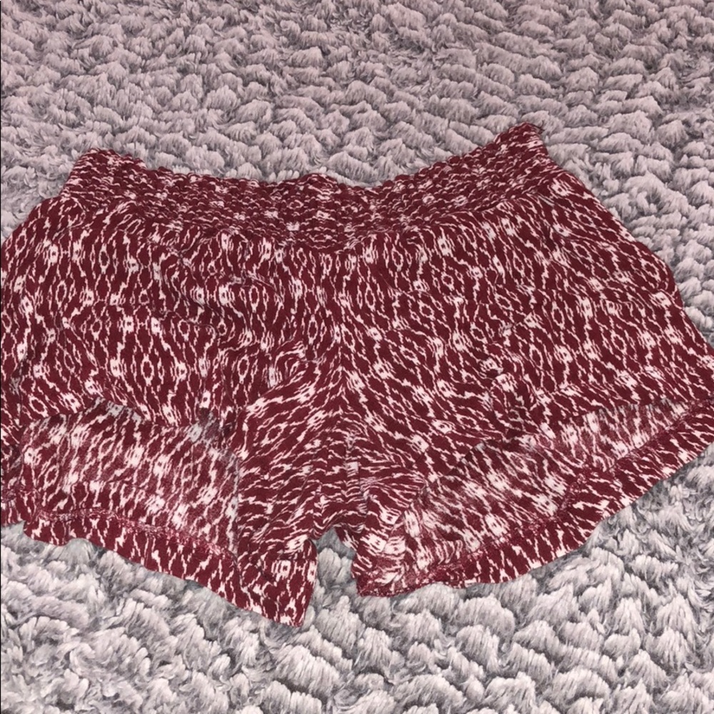 Red flowy shorts